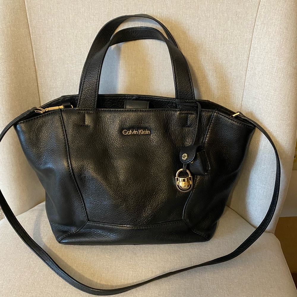 Calvin Klein Black Leather Mini Bag Small Purse